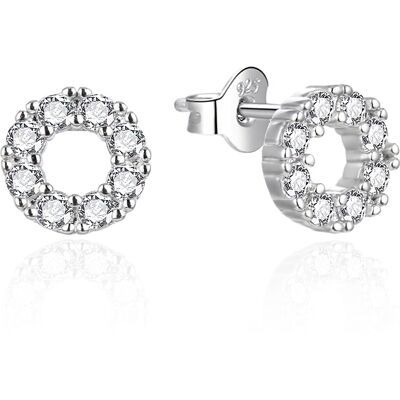 Agato Cercei din argint cu zircon transparent Cerc AGT-E178PW Agato Cercei din argint cu zircon transparent Cerc AGT-E178PW