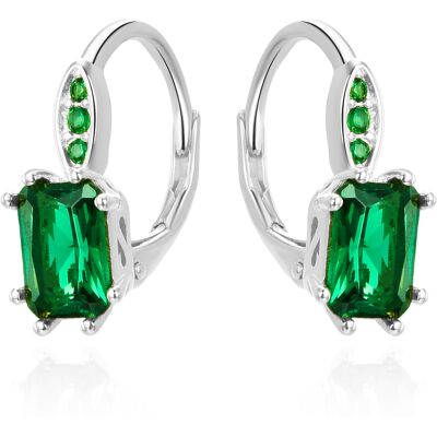 Agato Cercei din argint cu cristal verde AGT-E001LGR Agato Cercei din argint cu cristal verde AGT-E001LGR