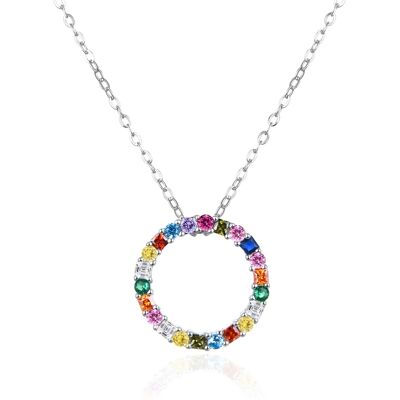 Agato Colier din argint Inel cu zircon colorat AGT-N032C (lanț, pandantiv) Agato Colier din argint Inel cu zircon colorat AGT-N032C (lanț, pandantiv)
