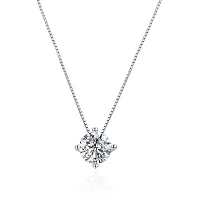 Agato Colier din argint cu zircon transparent AGT-N022W Agato Colier din argint cu zircon transparent AGT-N022W