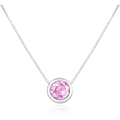 Agato Colier din argint cu zircon roz AGS1578/47-P Agato Colier din argint cu zircon roz AGS1578/47-P