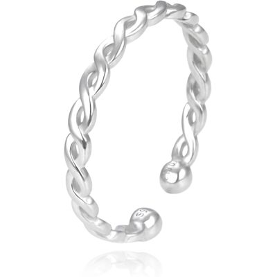 Agato AGG638 - Inel deschis argintiu - Inel pentru șervețele - 50mm circumferință Agato AGG638 - Inel deschis argintiu - Inel pentru șervețele - 50mm circumferință