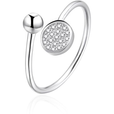 Agato Inel deschis din argint cu zircon AGT-R37W 52 mm Agato Inel deschis din argint cu zircon AGT-R37W 52 mm