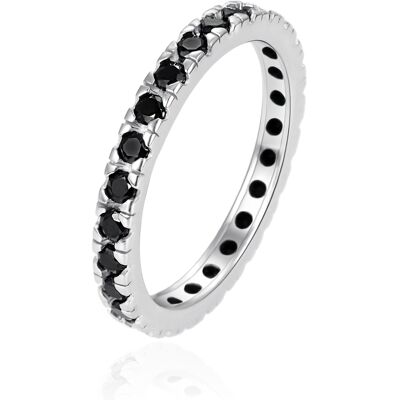 Agato Inel din argint cu zircon negru AGT-R16BK 52 mm Agato Inel din argint cu zircon negru AGT-R16BK 52 mm