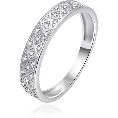 Agato Inel din argint cu zircon transparent AGT-R51W 58 mm Agato Inel din argint cu zircon transparent AGT-R51W 58 mm