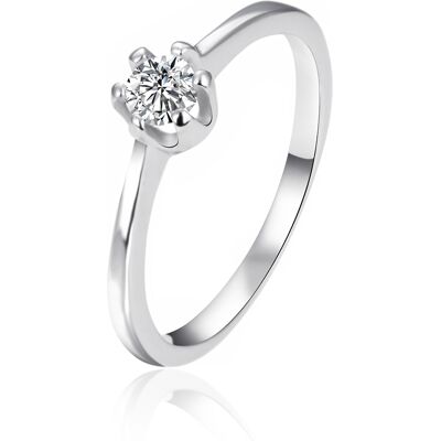 Agato Inel de logodnă din argint cu zircon AGT-R02W 56 mm Agato Inel de logodnă din argint cu zircon AGT-R02W 56 mm