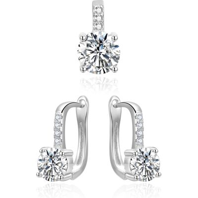 Beneto Set elegant de bijuterii cu zirconii AGSET359 (pandantiv, cercei) Beneto Set elegant de bijuterii cu zirconii AGSET359 (pandantiv, cercei)