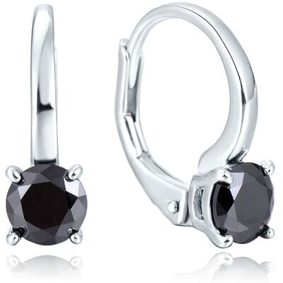 Beneto Cercei de argint eleganți cu zirconii negre AGUC2255 Beneto Cercei de argint eleganți cu zirconii negre AGUC2255