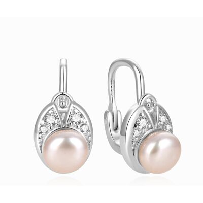 Beneto Cercei eleganți din argint cu perle reale de râu AGUC2579DP Beneto Cercei eleganți din argint cu perle reale de râu AGUC2579DP
