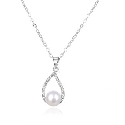 Beneto Colier elegant din argint cu perla reală AGS984 / 47P Beneto Colier elegant din argint cu perla reală AGS984 / 47P