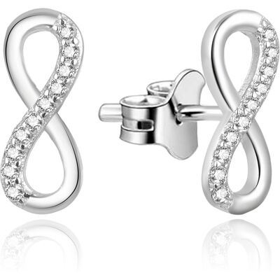 Beneto Cercei fini din argint cu pietre de zircon Infinit AGUP2062 Beneto Cercei fini din argint cu pietre de zircon Infinit AGUP2062