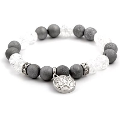 Agato Brățară cu mărgele din agat și cristal MINK76 / 17 Agato Brățară cu mărgele din agat și cristal MINK76 / 17