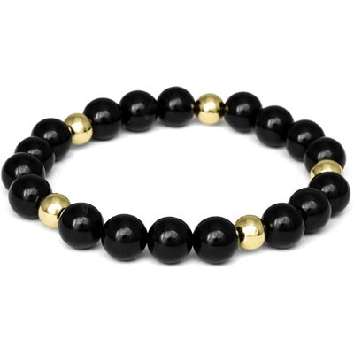 Agato Brățară cu mărgele de onix negru MINK164/21 Agato Brățară cu mărgele de onix negru MINK164/21
