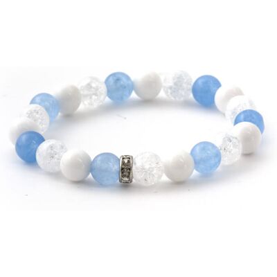Agato Brățară cu mărgele din jad, nefrit și cristal MINK119 / 17 Agato Brățară cu mărgele din jad, nefrit și cristal MINK119 / 17