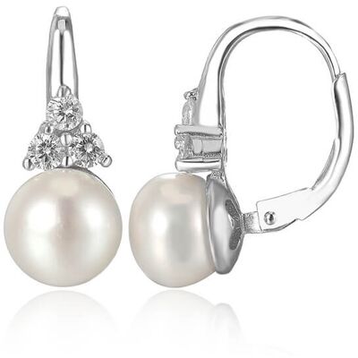 Beneto Cercei de lux din argint cu perle reale de apă dulce AGUC2251P 0,6 cm Beneto Cercei de lux din argint cu perle reale de apă dulce AGUC2251P 0,6 cm