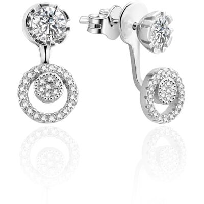 Beneto Cercei de lux din argint cu pietre de zircon 2v1 AGUP911 Beneto Cercei de lux din argint cu pietre de zircon 2v1 AGUP911
