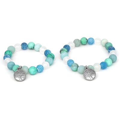 Agato Brățară minerală pentru mamă și fiică MINK46/SET (jadeit, howlit, agat, amazonit) Agato Brățară minerală pentru mamă și fiică MINK46/SET (jadeit, howlit, agat, amazonit)