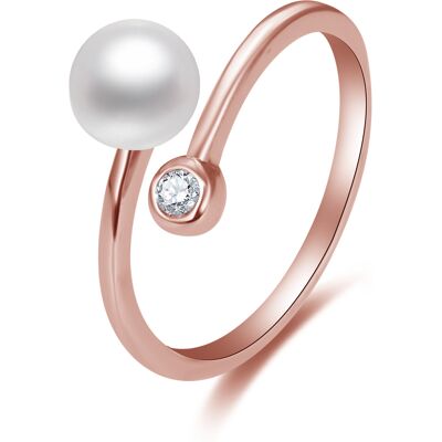 Beneto Inel deschis bronz cu perla reală și zirconiu AGG469P-RG Beneto Inel deschis bronz cu perla reală și zirconiu AGG469P-RG