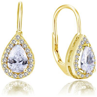 Beneto Cercei placați cu aur cu zirconii transparente AGUC2228-GOLD Beneto Cercei placați cu aur cu zirconii transparente AGUC2228-GOLD