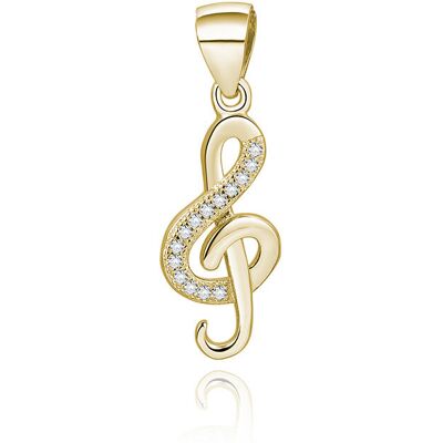 Beneto Pandantiv placat cu aur cu zirconii Cheia Sol AGH591-GOLD Beneto Pandantiv placat cu aur cu zirconii Cheia Sol AGH591-GOLD
