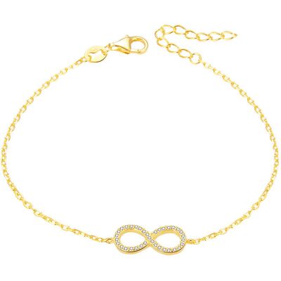 Beneto Brățară din argint placată cu aur roz cu cristale AGB483/20-GOLD Beneto Brățară din argint placată cu aur roz cu cristale AGB483/20-GOLD