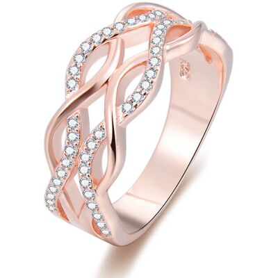 Beneto Inel din argint placat cu aur roz cu zirconii AGG333 56 mm Beneto Inel din argint placat cu aur roz cu zirconii AGG333 56 mm