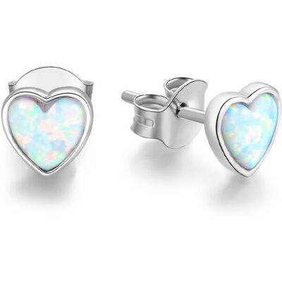 Beneto Cercei sclipitori din argint cu opal sintetic Inimioare AGUP1185 Beneto Cercei sclipitori din argint cu opal sintetic Inimioare AGUP1185
