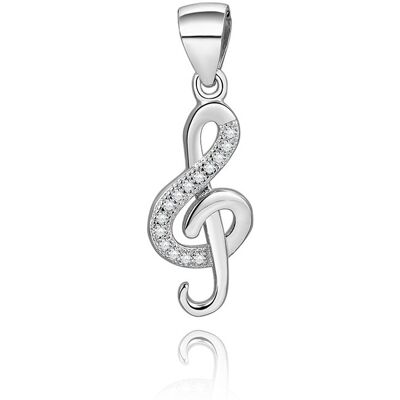 Beneto Pandantiv din argint cu zirconii Cheia Sol AGH591 Beneto Pandantiv din argint cu zirconii Cheia Sol AGH591
