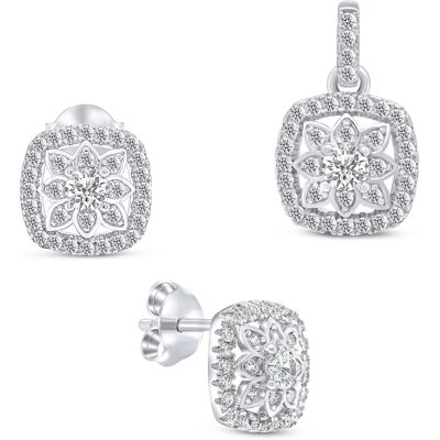 Brilio Silver Set strălucitor de bijuterii din argint cu zirconi SET217W Brilio Silver Set strălucitor de bijuterii din argint cu zirconi SET217W