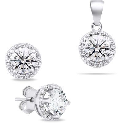 Brilio Silver Set de bijuterii strălucitoare din argint cu pietre de zircon SET230W (cercei, pandantiv) Brilio Silver Set de bijuterii strălucitoare din argint cu pietre de zircon SET230W (cercei, pandantiv)