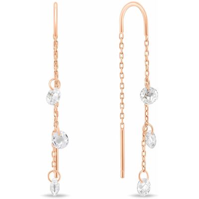 Brilio Silver Cercei bronz din lanț cu zircon EA895R Brilio Silver Cercei bronz din lanț cu zircon EA895R