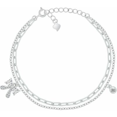 Brilio Silver Brățară dublă din argint Fundă cu zircon BRC246W Brilio Silver Brățară dublă din argint Fundă cu zircon BRC246W