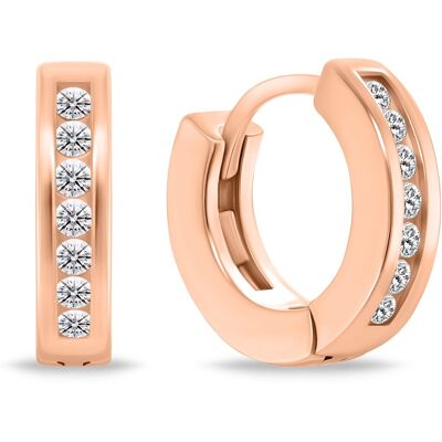 Brilio Silver Elegant cercei cercuri din bronz cu zirconi EA775R Brilio Silver Elegant cercei cercuri din bronz cu zirconi EA775R