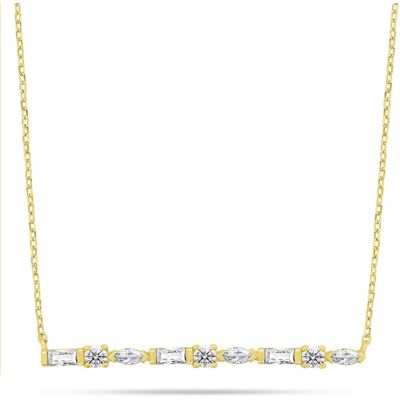Brilio Silver Colier elegant placat cu aur cu zircon cubic NCL199Y Brilio Silver Colier elegant placat cu aur cu zircon cubic NCL199Y