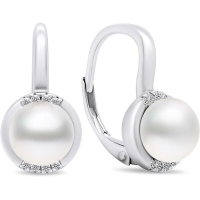 Brilio Silver Elegant cercei din argint cu perle si zirconi EA384W Brilio Silver Elegant cercei din argint cu perle si zirconi EA384W
