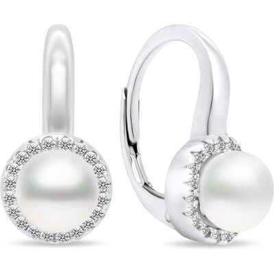 Brilio Silver Elegant cercei din argint cu perle si zirconi EA419W Brilio Silver Elegant cercei din argint cu perle si zirconi EA419W