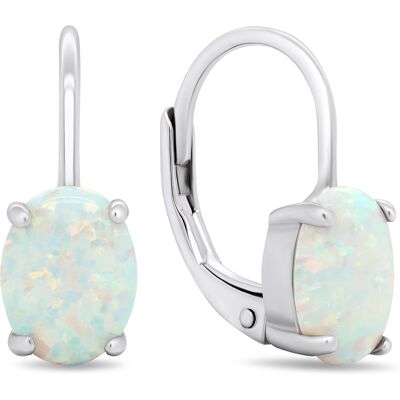 Brilio Silver Elegant cercei din argint cu opale sintetice EA373W Brilio Silver Elegant cercei din argint cu opale sintetice EA373W
