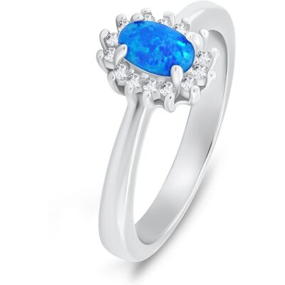 Brilio Silver Inel elegant din argint cu opal și zirconi RI106WB 56 mm Brilio Silver Inel elegant din argint cu opal și zirconi RI106WB 56 mm