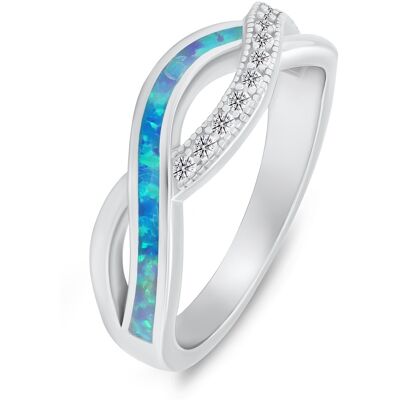 Brilio Silver Inel elegant din argint cu zirconi și opal sintetic RI126WLB 50 mm Brilio Silver Inel elegant din argint cu zirconi și opal sintetic RI126WLB 50 mm