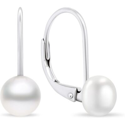 Brilio Silver Cercei finuți din argint cu perle autentice EA409W/410/411 0,8 cm Brilio Silver Cercei finuți din argint cu perle autentice EA409W/410/411 0,8 cm