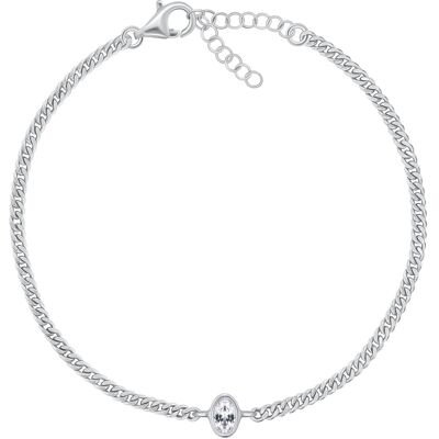 Brilio Silver Brățară fină din argint cu zircon oval BRC113W Brilio Silver Brățară fină din argint cu zircon oval BRC113W