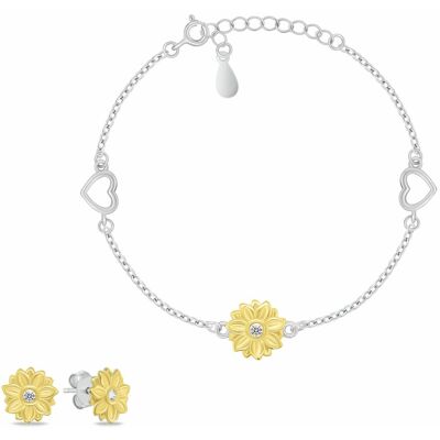 Brilio Silver Set fermecător de bijuterii bicolor cu zirconi SET280WY (cercei, brățară) Brilio Silver Set fermecător de bijuterii bicolor cu zirconi SET280WY (cercei, brățară)