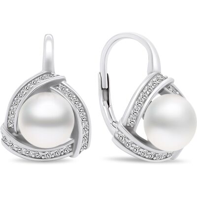 Brilio Silver Cercei de lux cu perle din argint EA393W Brilio Silver Cercei de lux cu perle din argint EA393W
