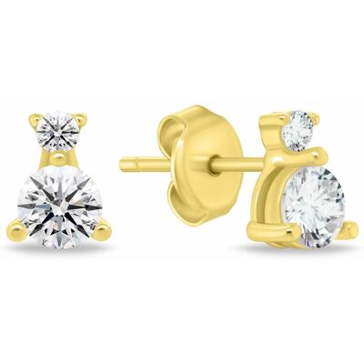 Brilio Silver Cercei minimaliști placați cu aur cu zircon cubic EA1175Y Brilio Silver Cercei minimaliști placați cu aur cu zircon cubic EA1175Y
