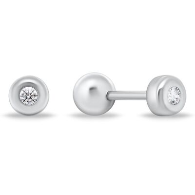 Brilio Silver Cercei minimaliști din argint cu zirconi transparente EA926/7/8W 0,4 cm Brilio Silver Cercei minimaliști din argint cu zirconi transparente EA926/7/8W 0,4 cm