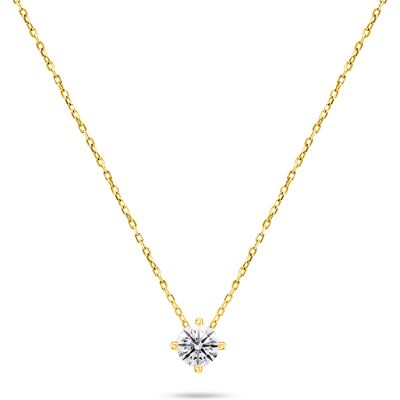 Brilio Silver Colier minimalist placat cu aur, cu zircon NCL73Y Brilio Silver Colier minimalist placat cu aur, cu zircon NCL73Y