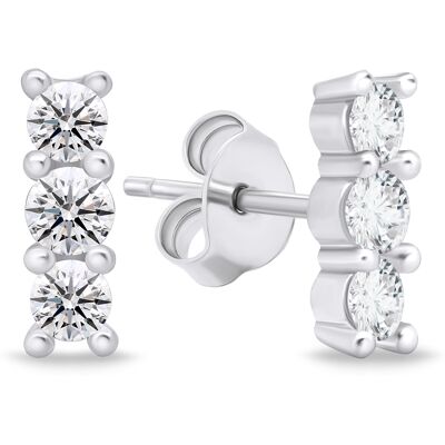 Brilio Silver Cercei moderni argintii cu pietre de zircon transparent EA605W Brilio Silver Cercei moderni argintii cu pietre de zircon transparent EA605W