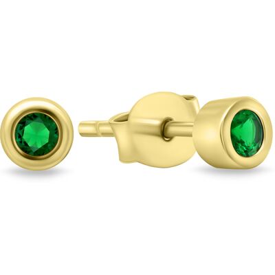 Brilio Silver Cercei minunați placați cu aur cu pietre de zircon verde EA609YG Brilio Silver Cercei minunați placați cu aur cu pietre de zircon verde EA609YG
