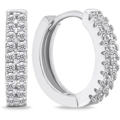 Brilio Silver Cercuri minunate argintii cu pietre de zircon EA703W Brilio Silver Cercuri minunate argintii cu pietre de zircon EA703W