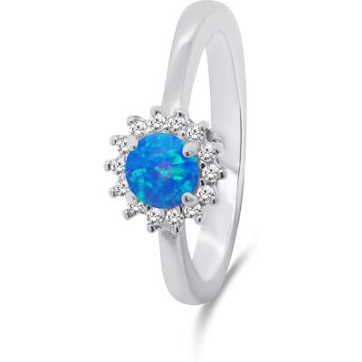 Brilio Silver Inel minunat din argint cu opal și pietre de zircon RI056WB 58 mm Brilio Silver Inel minunat din argint cu opal și pietre de zircon RI056WB 58 mm